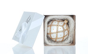 bombka choinkowa w zestawie prezentowym turkusowa brokatówka